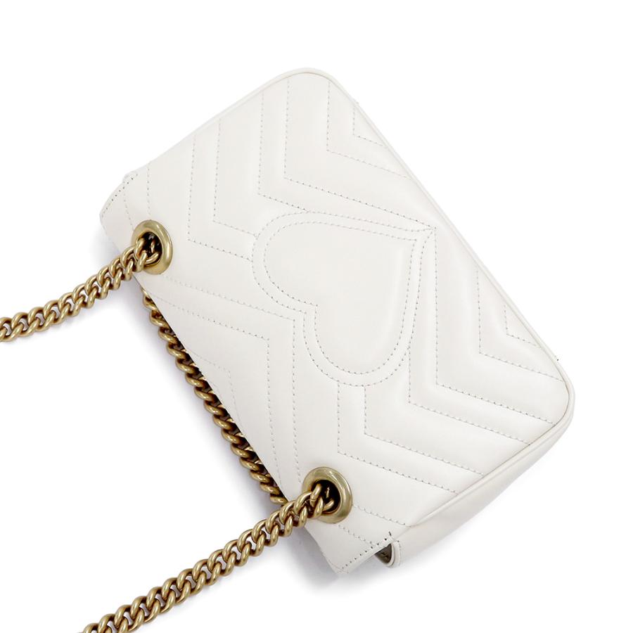 （新品・未使用品）GUCCI グッチ 446744 GGマーモント キルティング ミニ ハート オンライン限定 シェブロンレザー オフホワイト ショルダーバッグ 斜め掛け_6