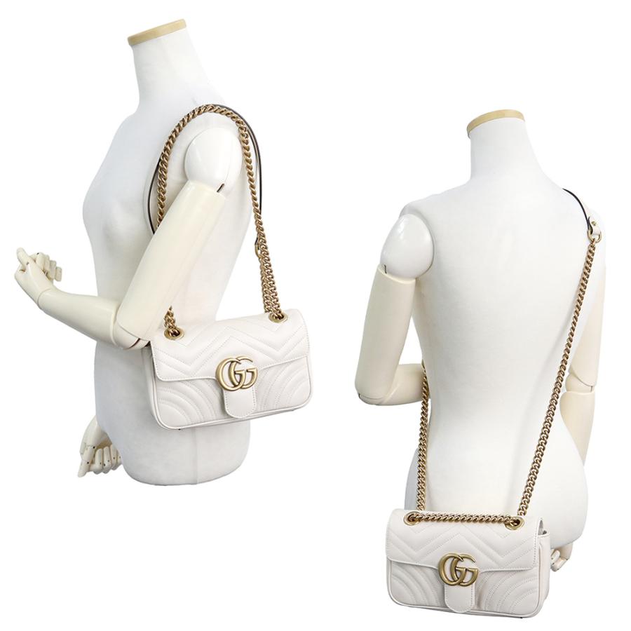 （新品・未使用品）GUCCI グッチ 446744 GGマーモント キルティング ミニ ハート オンライン限定 シェブロンレザー オフホワイト ショルダーバッグ 斜め掛け_8