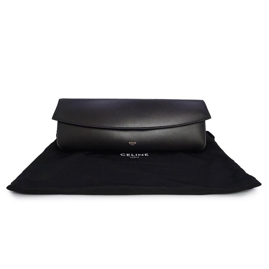 （新品・未使用品）CELINE セリーヌ 10C063BKX イブニング スムースカーフレザー ブラック セカンド クラッチバッグ ゴールド金具の画像