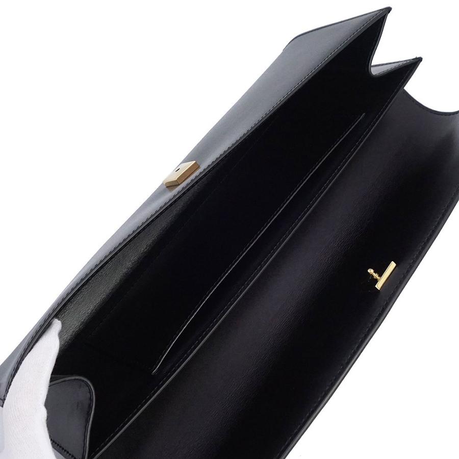 （新品・未使用品）CELINE セリーヌ 10C063BKX イブニング スムースカーフレザー ブラック セカンド クラッチバッグ ゴールド金具の画像