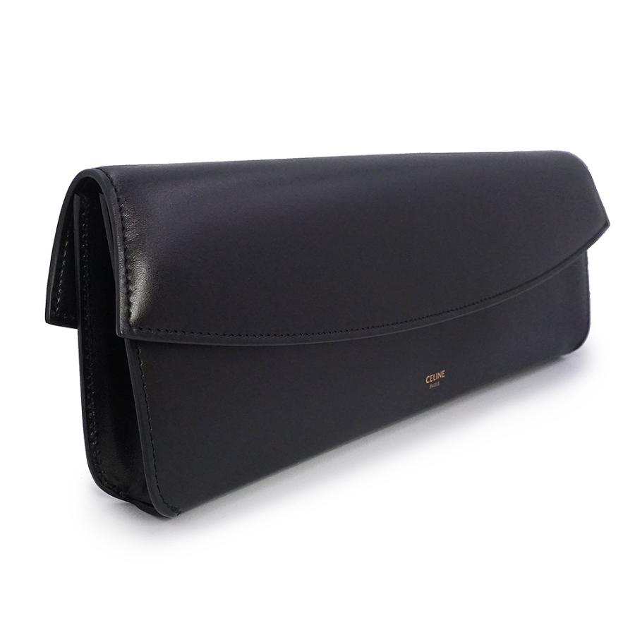 （新品・未使用品）CELINE セリーヌ 10C063BKX イブニング スムースカーフレザー ブラック セカンド クラッチバッグ ゴールド金具の画像