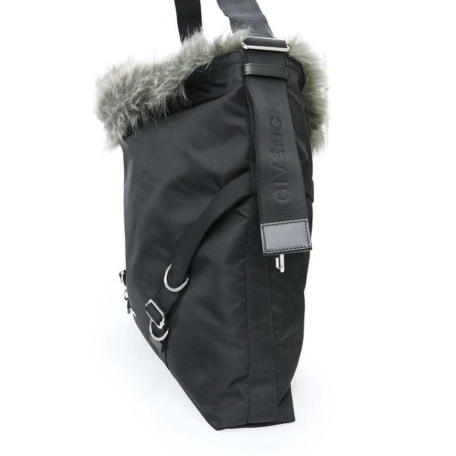 （新品・未使用品）GIVENCHY ジバンシィ BK50CTK1U7001 ヴォワイユー ナイロン フェイクファー ブラック ショルダーバッグ 斜め掛け シルバー金具の画像