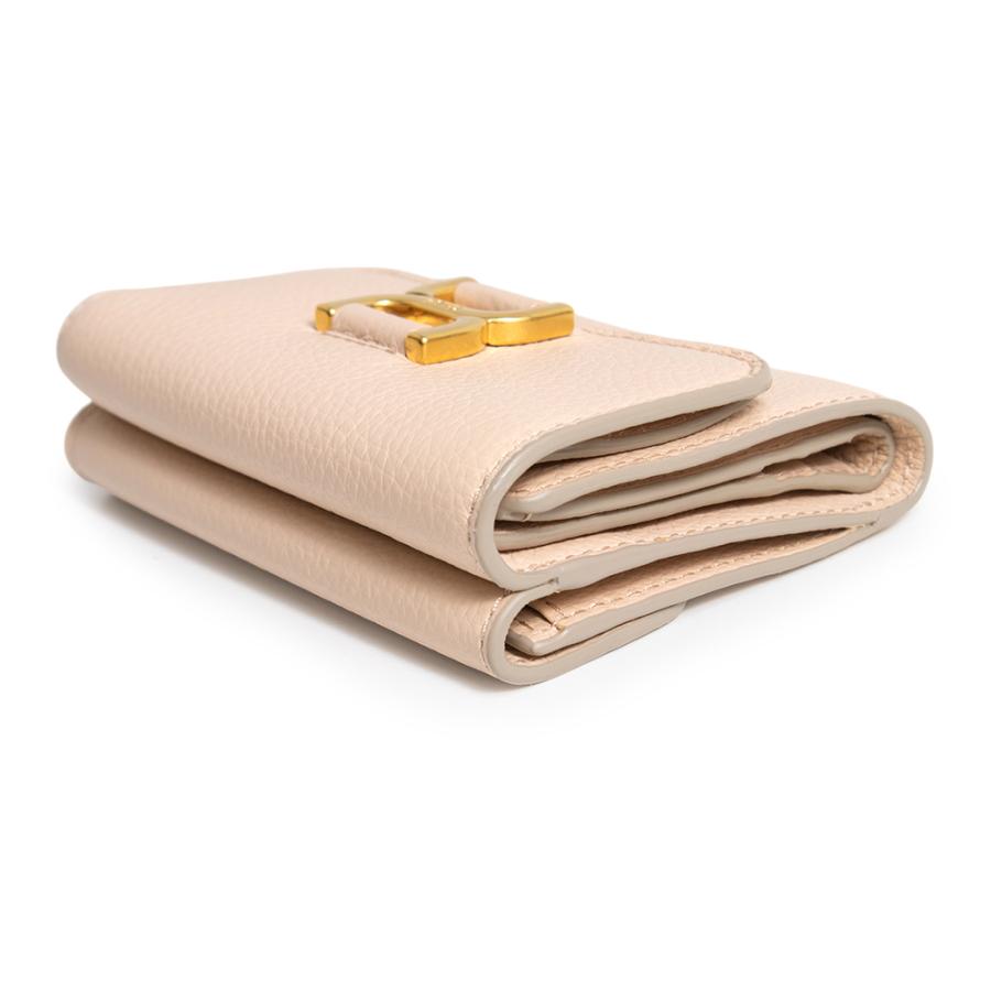 （新品・未使用品）Chloe クロエ CHC23AP0996J5 MARCIE マーシー スモールトリフォールドウォレット Cement Pink ピンクベージュ 三つ折り財布 ゴールド金具 箱の画像