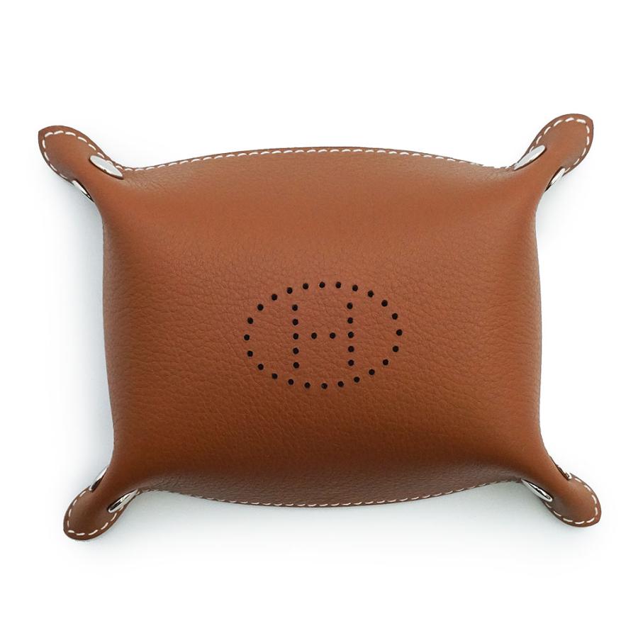 （新品・未使用品）HERMES エルメス ヴィド ポッシュ ミーズ エ ルランス デスク Hエヴリン トリヨン エベンヌ フォーヴ ブラウン B刻印 カードトレイ 小物入れの画像