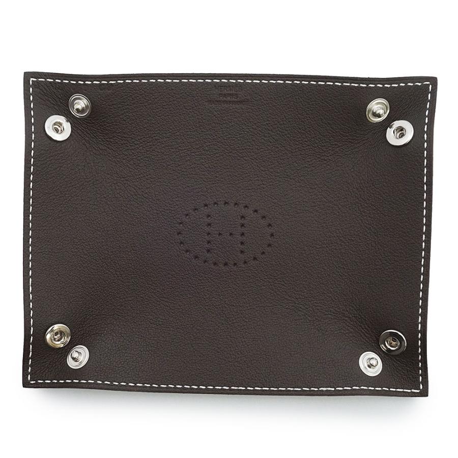 （新品・未使用品）HERMES エルメス ヴィド ポッシュ ミーズ エ ルランス デスク Hエヴリン トリヨン エベンヌ フォーヴ ブラウン B刻印 カードトレイ 小物入れの画像