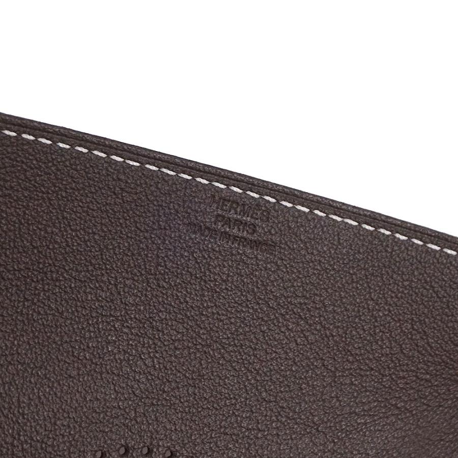 （新品・未使用品）HERMES エルメス ヴィド ポッシュ ミーズ エ ルランス デスク Hエヴリン トリヨン エベンヌ フォーヴ ブラウン B刻印 カードトレイ 小物入れの画像