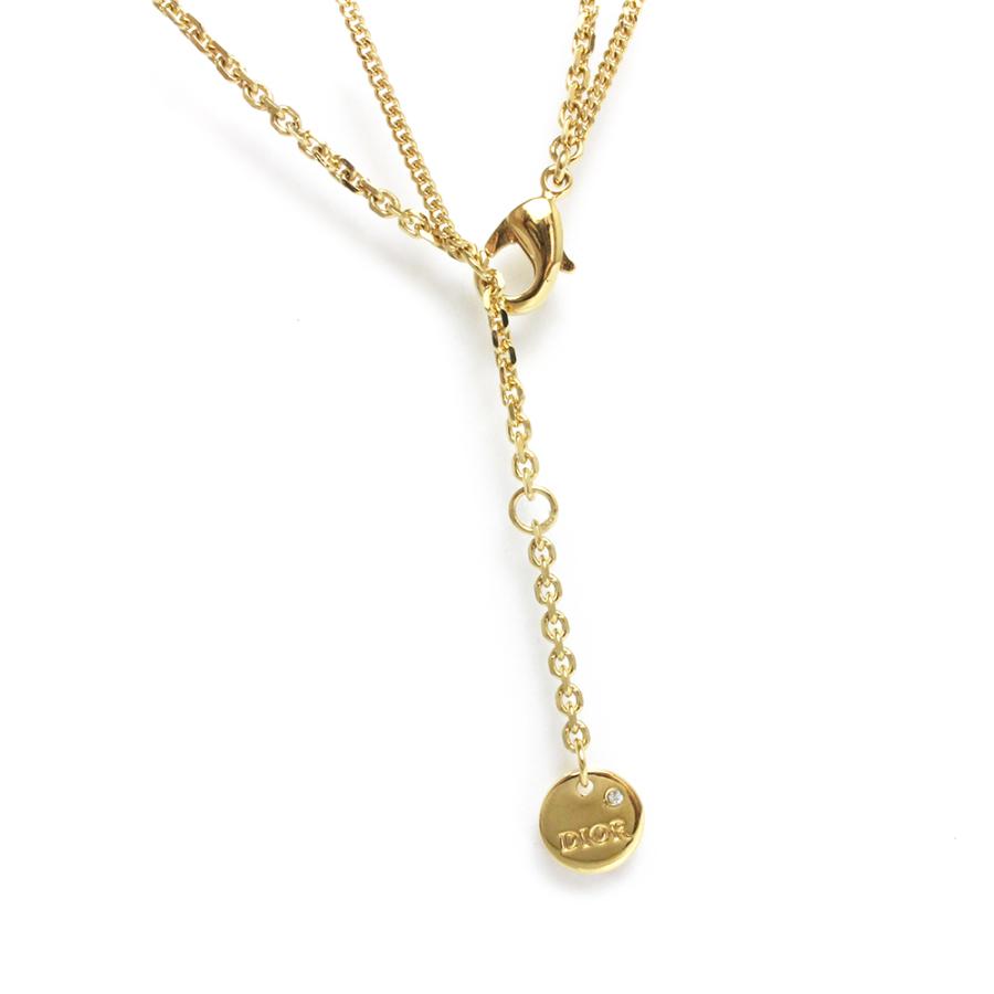 （新品・未使用品）Christian Dior クリスチャンディオール N1155PMTCY PETIT CD ロゴ スター 星 ゴールド ダブル 2連 ネックレス ペンダント 二段階調節 箱付の画像