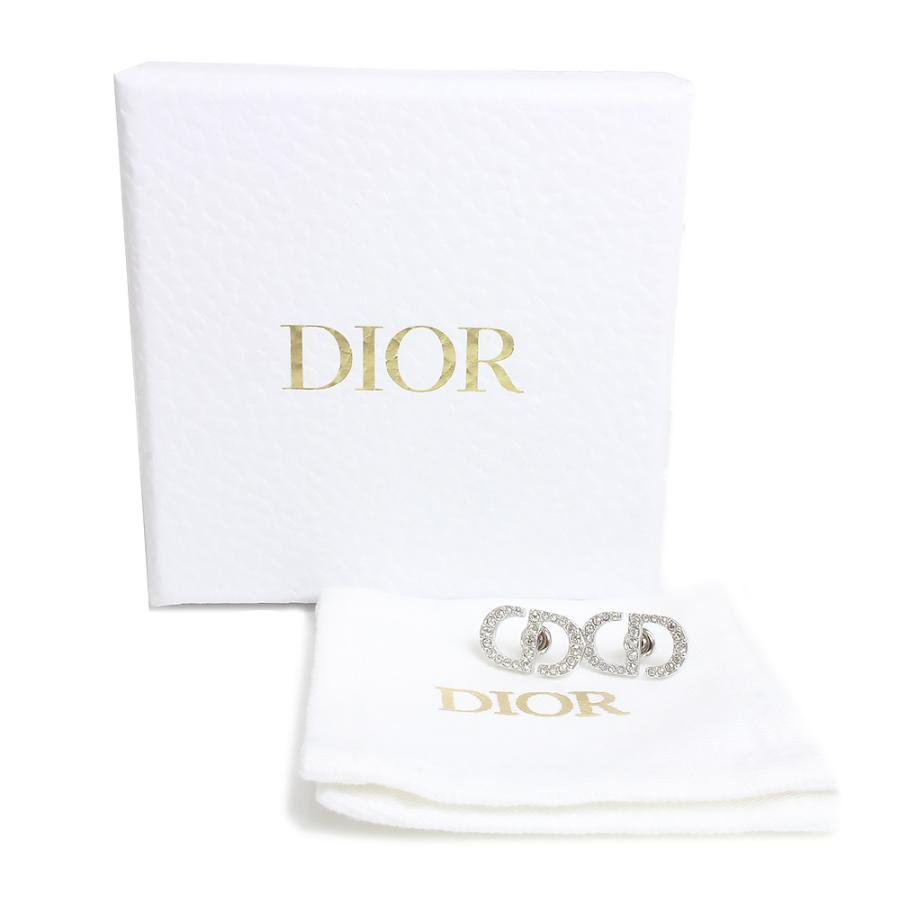 （新品・未使用品）Christian Dior クリスチャンディオール E1742PTCCY プチ Petit CD ロゴ ラインストーン スタッド シルバー ピアス 箱付の画像