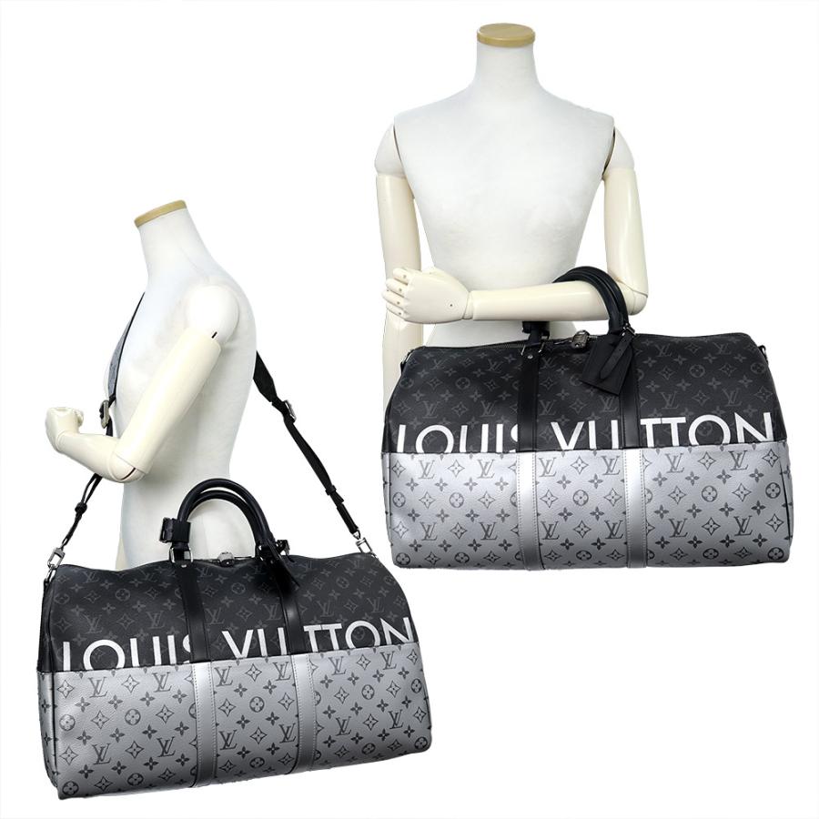 （未使用 展示品）LOUIS VUITTON ルイ ヴィトン M43817 キーポル バンドリエール 50 モノグラムエクリプス ブラック シルバー 2way ショルダー ボストンバッグの画像
