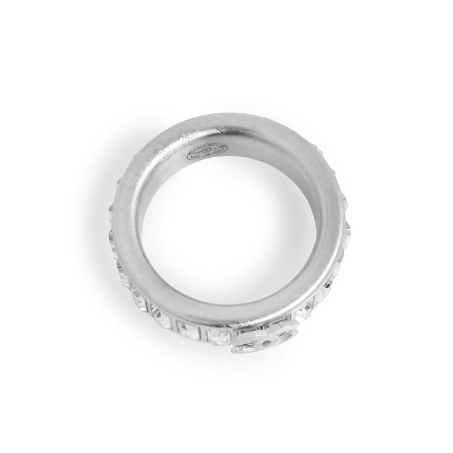 （中古）CHANEL シャネル A42260 ココマーク ビジュー シルバー リング 指輪 #12.5号 箱付の画像