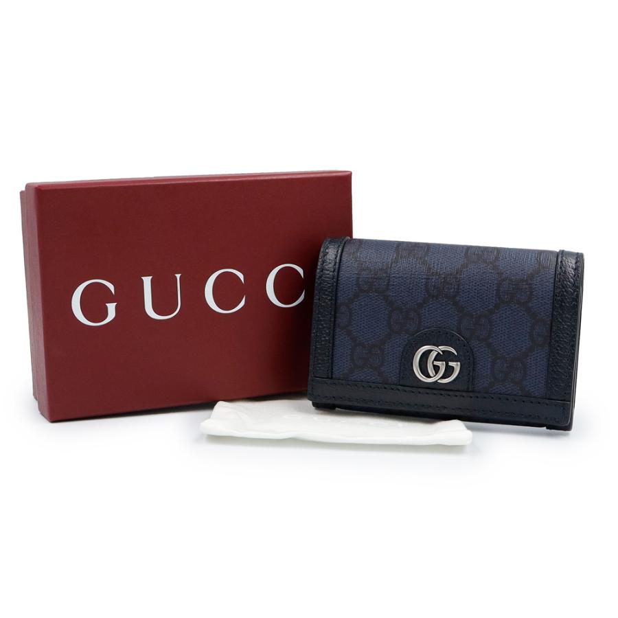 （新品・未使用品）GUCCI グッチ 763286 オフィディア GGスプリームキャンバス レザー ネイビー カードケース 名刺入れ 定期入れ パスケースの画像