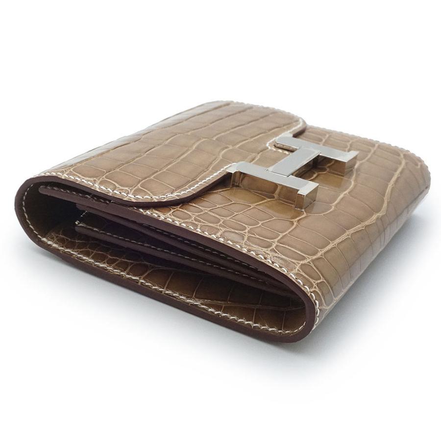 T*n様 クロコダイル(アリゲーター)ダークブラウン極美品。 HERMES（エルメス） （未使用 展示品）HERMES コンスタンス コンパクト