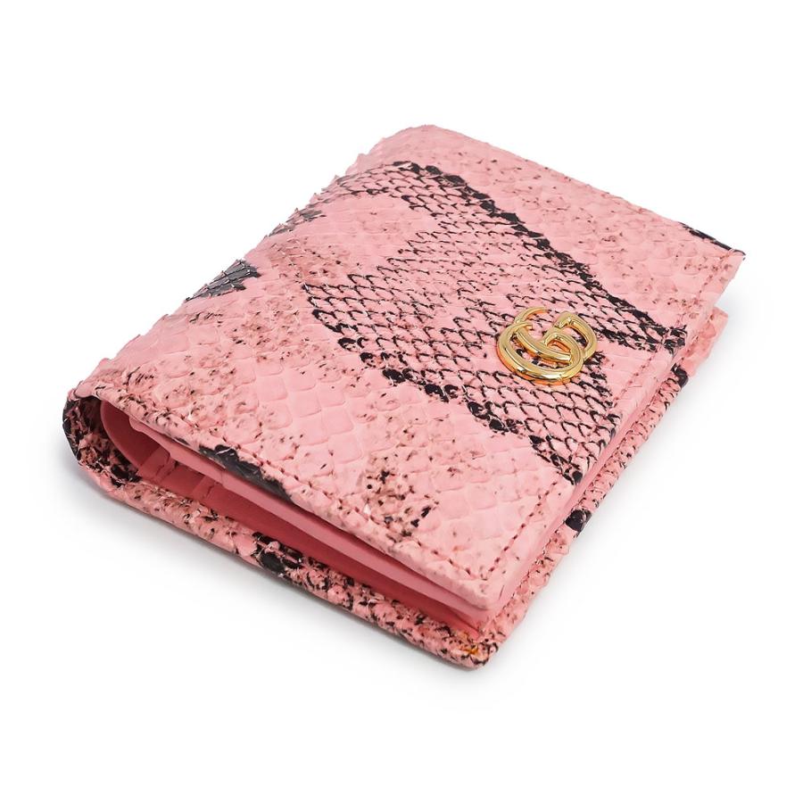 良品 グッチ 456126 GGマーモント 二つ折り財布 ピンク 金 レディース GUCCI（グッチ） （新品・未使用品）GUCCI 456126 GGマーモント ダブル