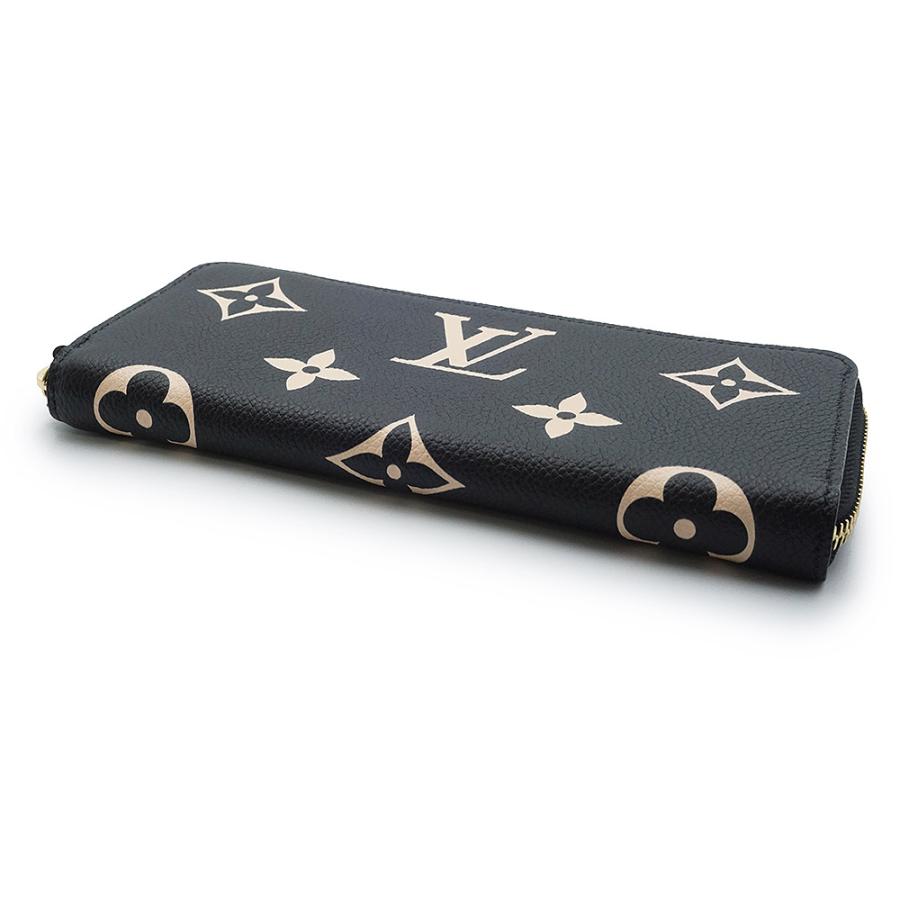 （新品・未使用品）LOUIS VUITTON ルイ ヴィトン M82338 ポルトフォイユ クレマンス モノグラムアンプラント バイカラー ブラック ベージュ 長財布 レザー 箱付の画像