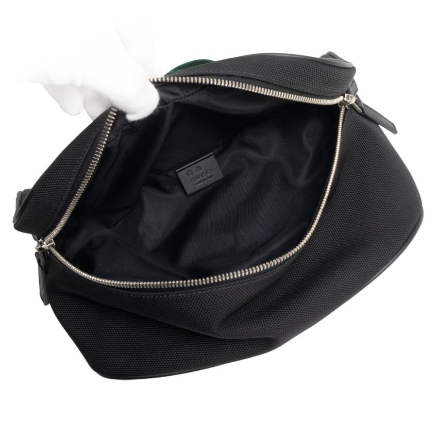 （未使用　展示品）GUCCI グッチ 630920 ベルトバッグ テクノキャンバス ブラック レッド グリーン ウエスト ボディバッグ 斜め掛け ナイロン シルバー金具_1