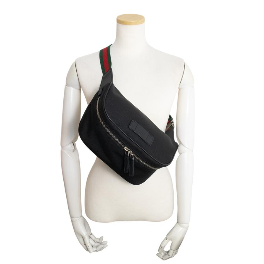 （未使用　展示品）GUCCI グッチ 630920 ベルトバッグ テクノキャンバス ブラック レッド グリーン ウエスト ボディバッグ 斜め掛け ナイロン シルバー金具_7