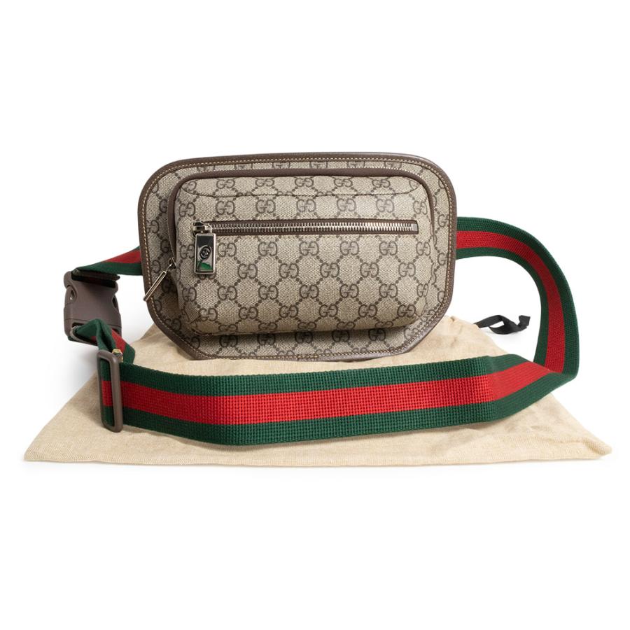 （新品・未使用品）GUCCI グッチ 760217 ボディ ウエスト ベルトバッグ GGスプリームキャンバス ベージュ ブラウン レッド グリーン マットブラウン金具の画像