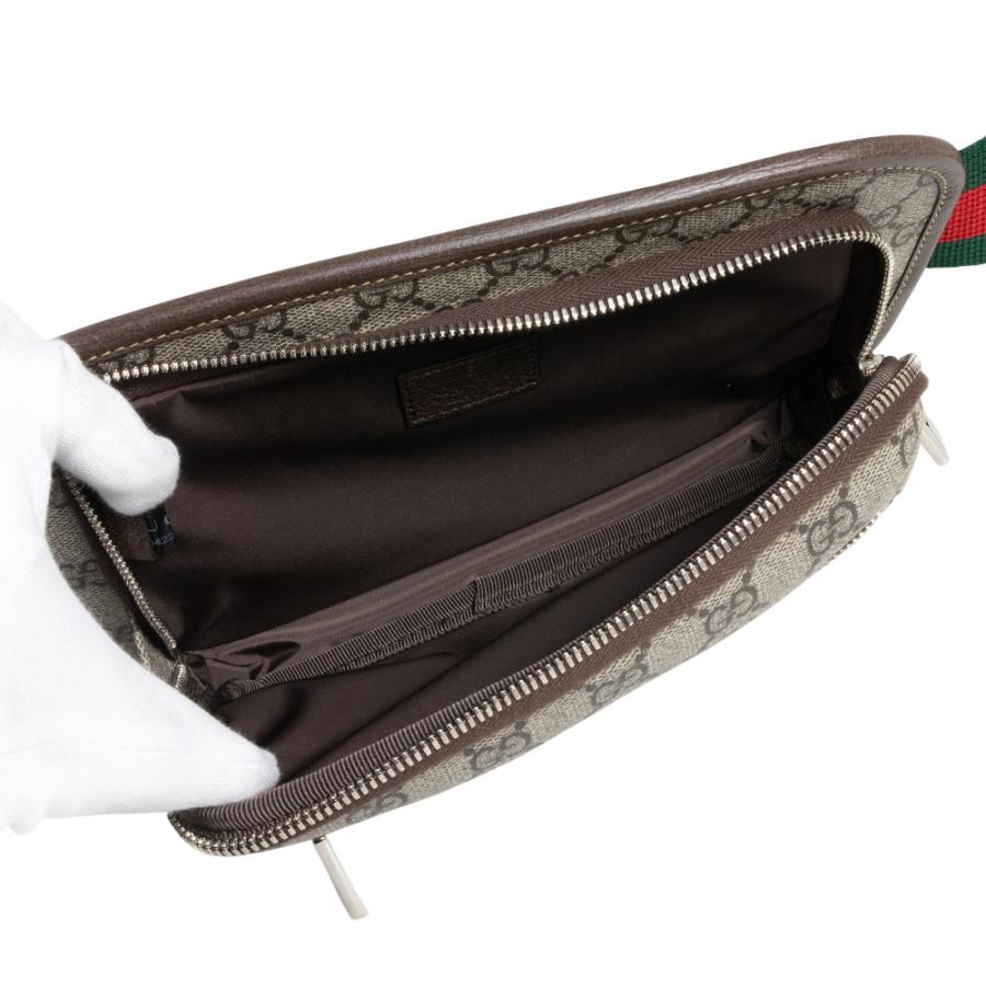 （新品・未使用品）GUCCI グッチ 760217 ボディ ウエスト ベルトバッグ GGスプリームキャンバス ベージュ ブラウン レッド グリーン マットブラウン金具の画像