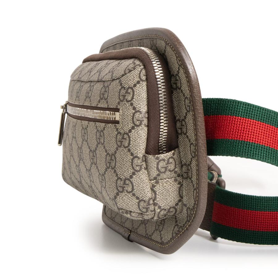 （新品・未使用品）GUCCI グッチ 760217 ボディ ウエスト ベルトバッグ GGスプリームキャンバス ベージュ ブラウン レッド グリーン マットブラウン金具の画像