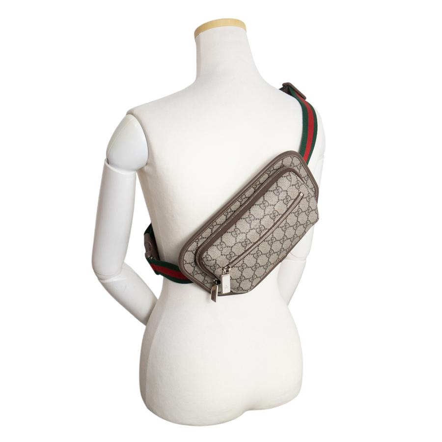 （新品・未使用品）GUCCI グッチ 760217 ボディ ウエスト ベルトバッグ GGスプリームキャンバス ベージュ ブラウン レッド グリーン マットブラウン金具の画像