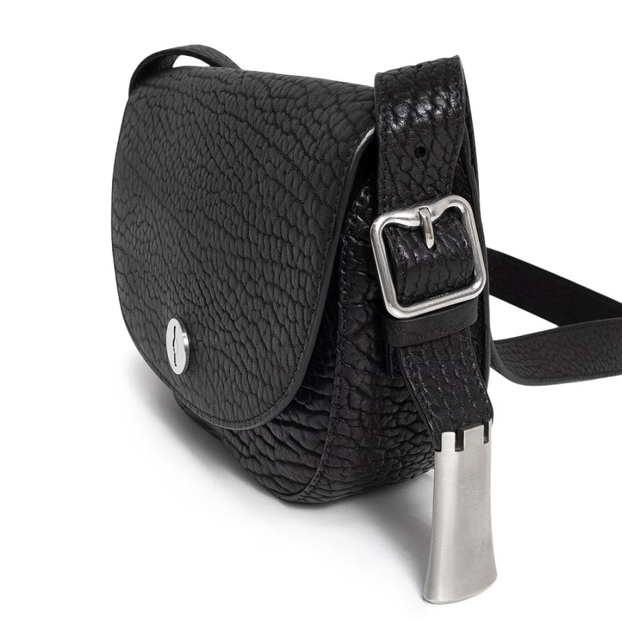 （未使用　展示品）BURBERRY バーバリー 8075511 チェス サッチェル カーフスキン レザー ブラック ショルダーバッグ 斜め掛け シルバー金具_5