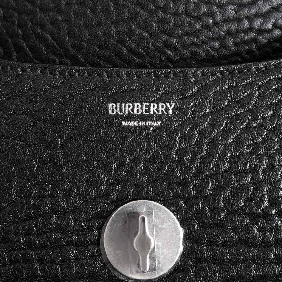 （未使用　展示品）BURBERRY バーバリー 8075511 チェス サッチェル カーフスキン レザー ブラック ショルダーバッグ 斜め掛け シルバー金具_9