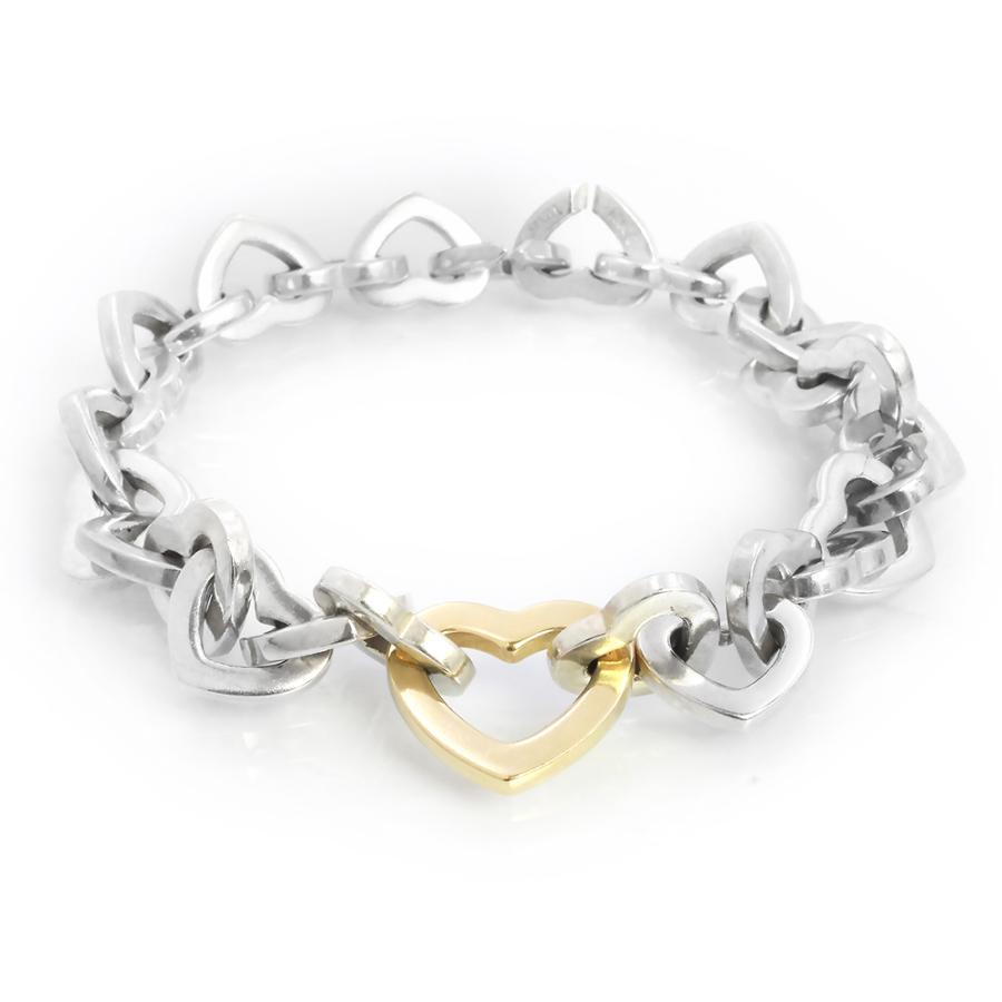 ク*中様 Tiffany & Co. ハートリンク ブレスレット 925 750 TIFFANY&Co.（ティファニー） （中古）TIFFANY&Co. ハートリンク SV925