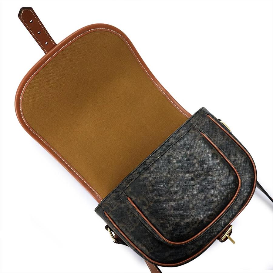 （未使用　展示品）CELINE セリーヌ 191502BZJ04LU ミディアム フォルコ トリオンフキャンバス カーフスキン タン ブラウン ショルダーバッグ 斜め掛け レザー_2