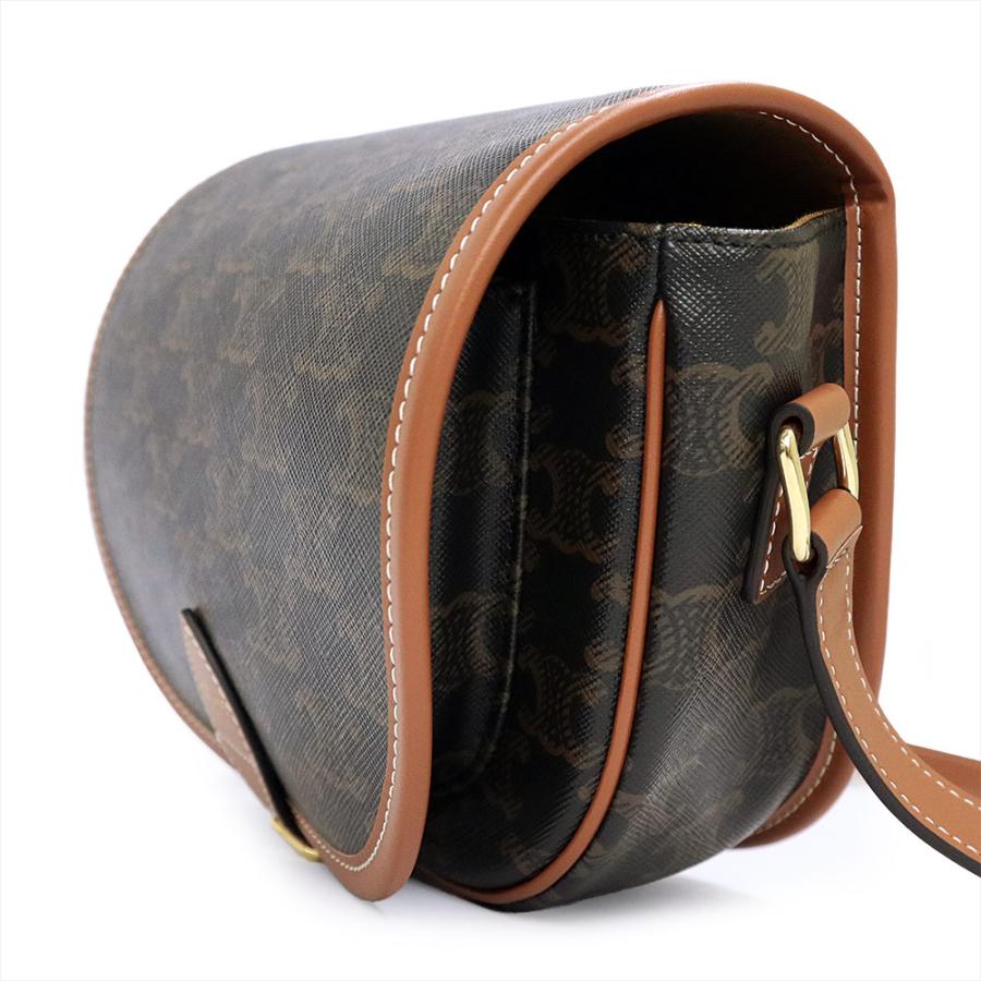 （未使用　展示品）CELINE セリーヌ 191502BZJ04LU ミディアム フォルコ トリオンフキャンバス カーフスキン タン ブラウン ショルダーバッグ 斜め掛け レザー_4