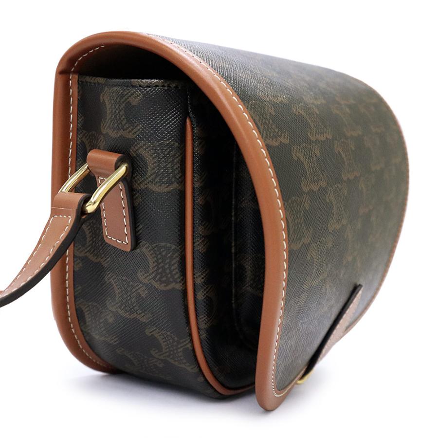 （未使用　展示品）CELINE セリーヌ 191502BZJ04LU ミディアム フォルコ トリオンフキャンバス カーフスキン タン ブラウン ショルダーバッグ 斜め掛け レザー_5
