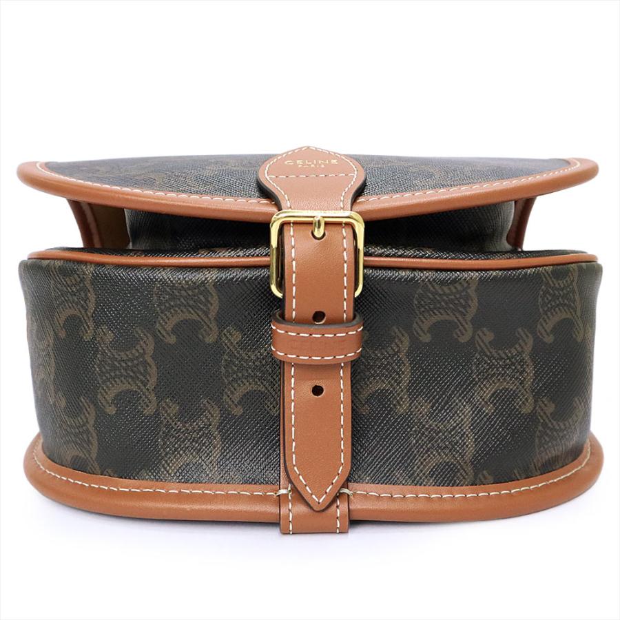 （未使用　展示品）CELINE セリーヌ 191502BZJ04LU ミディアム フォルコ トリオンフキャンバス カーフスキン タン ブラウン ショルダーバッグ 斜め掛け レザー_7