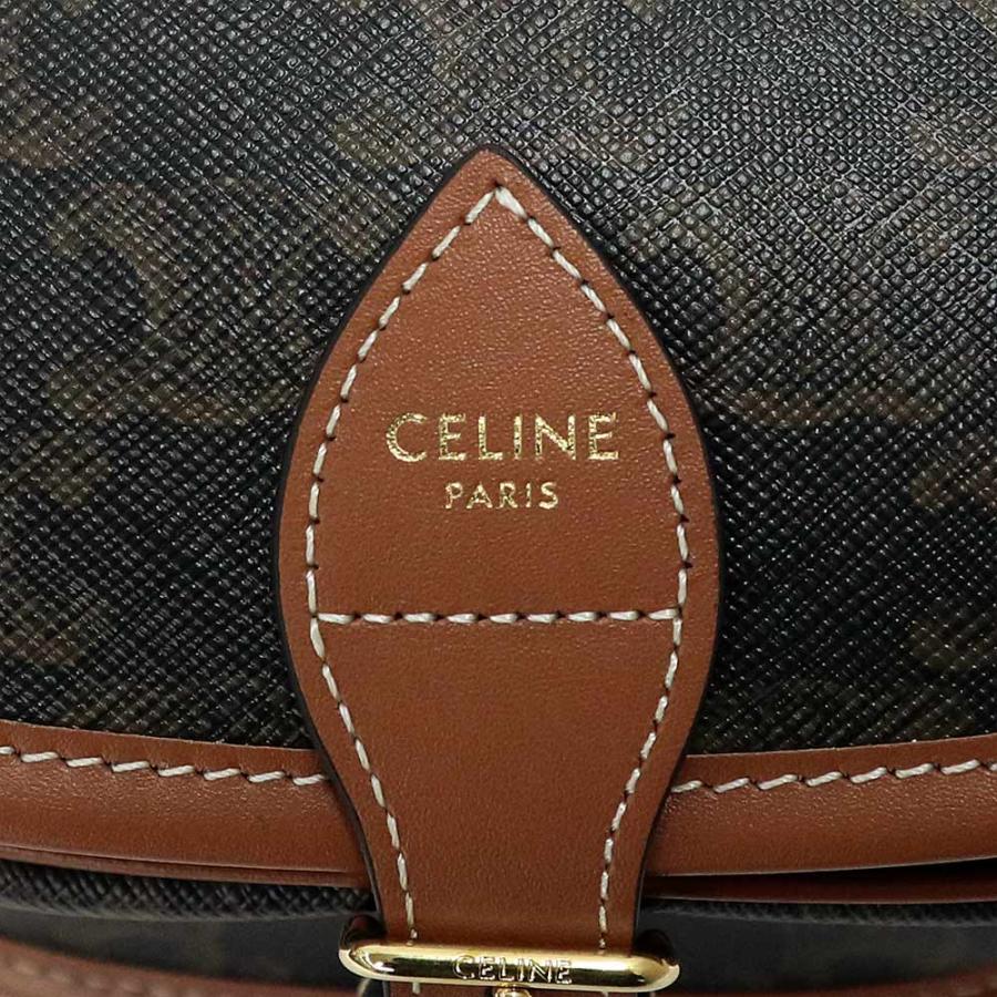 （未使用　展示品）CELINE セリーヌ 191502BZJ04LU ミディアム フォルコ トリオンフキャンバス カーフスキン タン ブラウン ショルダーバッグ 斜め掛け レザー_9