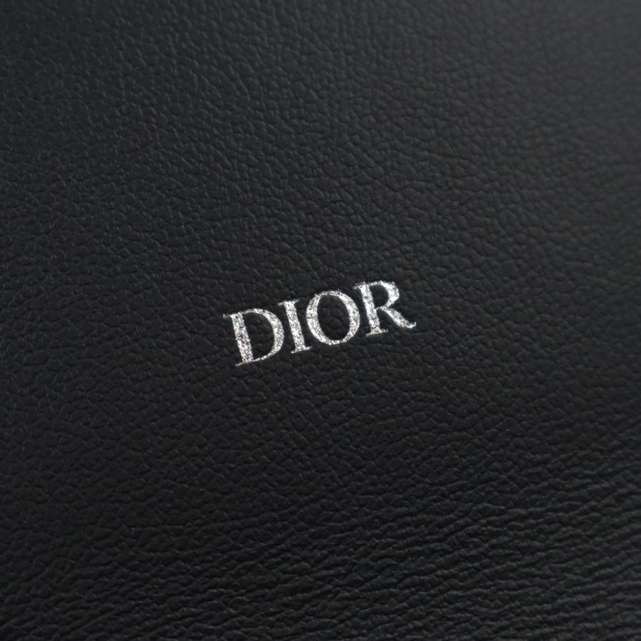 （新品・未使用品）Christian Dior クリスチャンディオール 2ESBC328FLG_H00N ロング フラップウォレット ブラック 長財布 レザー シルバー金具 箱付の画像