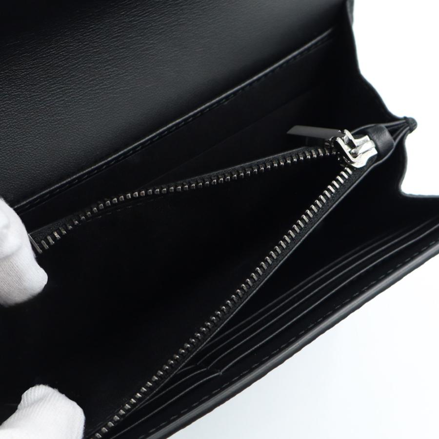 （新品・未使用品）Christian Dior クリスチャンディオール 2ESBC328FLG_H00N ロング フラップウォレット ブラック 長財布 レザー シルバー金具 箱付の画像