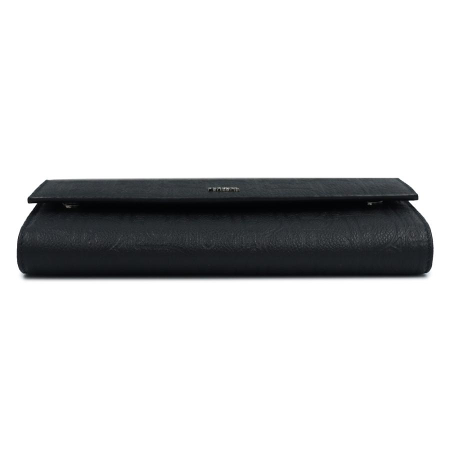 （新品・未使用品）Christian Dior クリスチャンディオール 2ESBC328FLG_H00N ロング フラップウォレット ブラック 長財布 レザー シルバー金具 箱付の画像