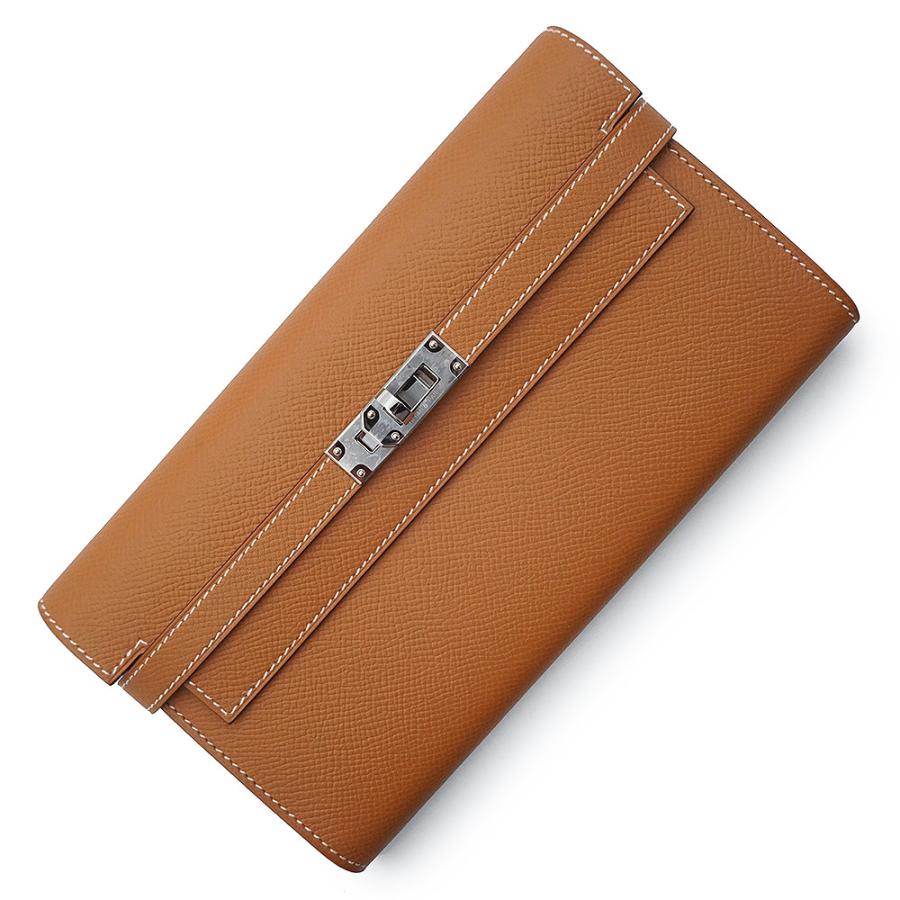 エルメス ケリーウォレット ロング エプソン レザー C刻印 長財布 かぶせ蓋 HERMES（エルメス） （未使用 展示品）HERMES ケリーウォレット ロング