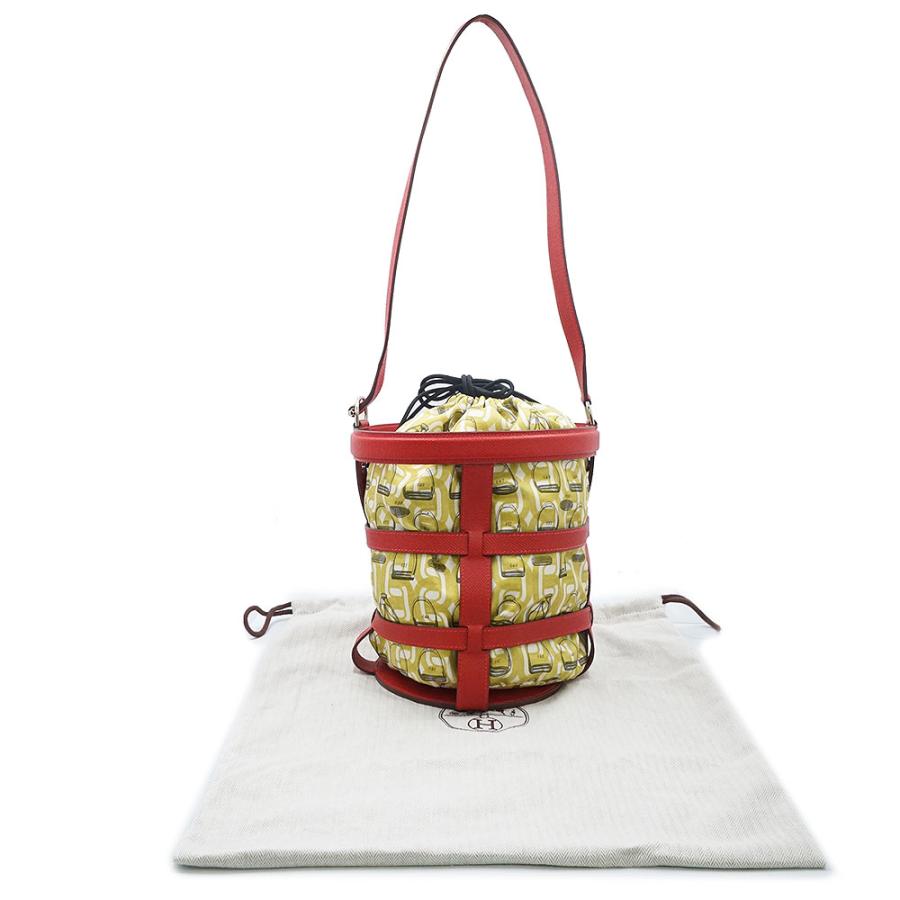 （未使用　展示品）HERMES エルメス ミュザルディーヌ バックルの工房 ストラクチャー ポション ヴォーエプソン シルク レッド グリーン X刻印 ショルダーバッグ_1