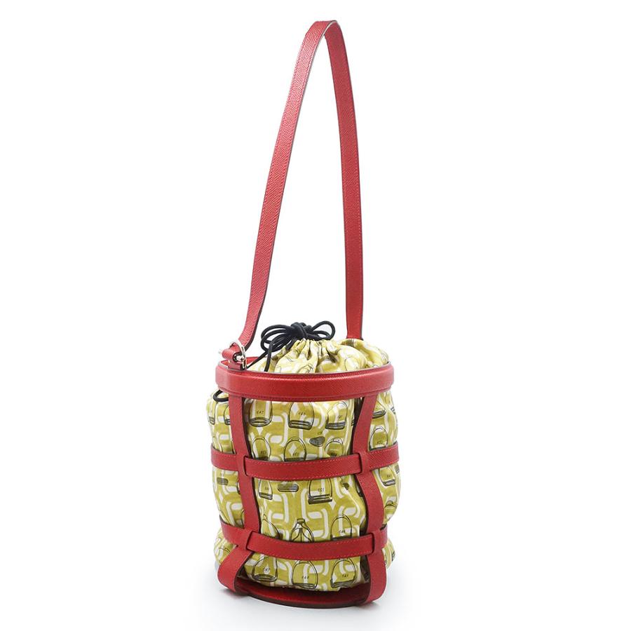（未使用　展示品）HERMES エルメス ミュザルディーヌ バックルの工房 ストラクチャー ポション ヴォーエプソン シルク レッド グリーン X刻印 ショルダーバッグ_4