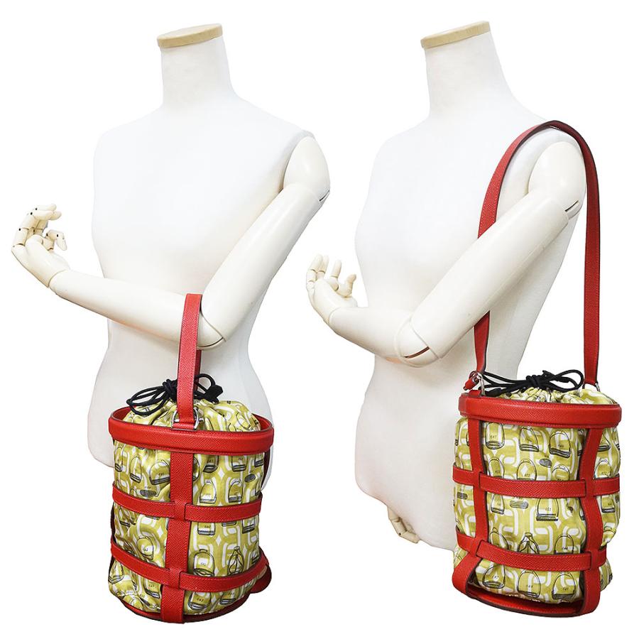 （未使用　展示品）HERMES エルメス ミュザルディーヌ バックルの工房 ストラクチャー ポション ヴォーエプソン シルク レッド グリーン X刻印 ショルダーバッグ_8