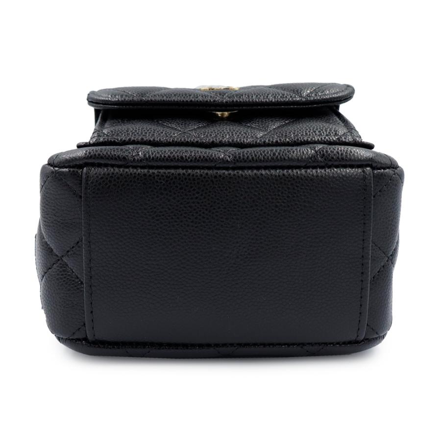 （未使用　展示品）CHANEL シャネル AP3753 タイムレス クラシック マトラッセ ミニ リュック 2way キャビアスキン ブラック バックパック 斜め掛け レザー_6