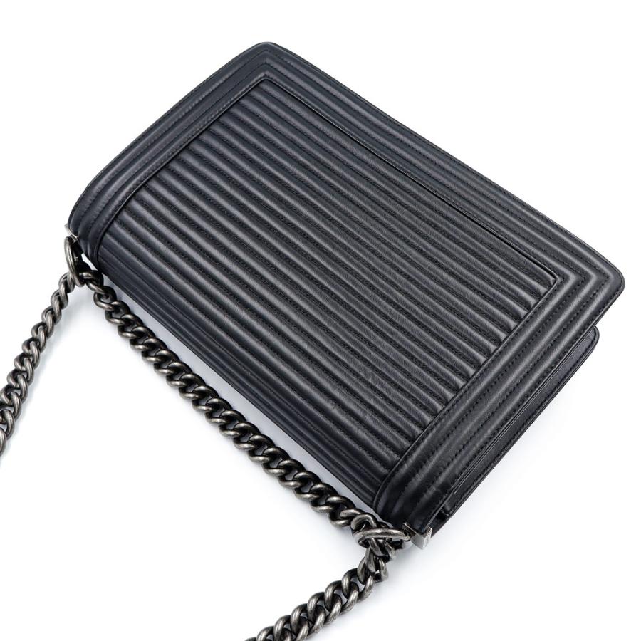 CHANEL ブラック キルティング バッグ CHANEL（シャネル） （美品）CHANEL A67086 ボーイ ホリゾンタル