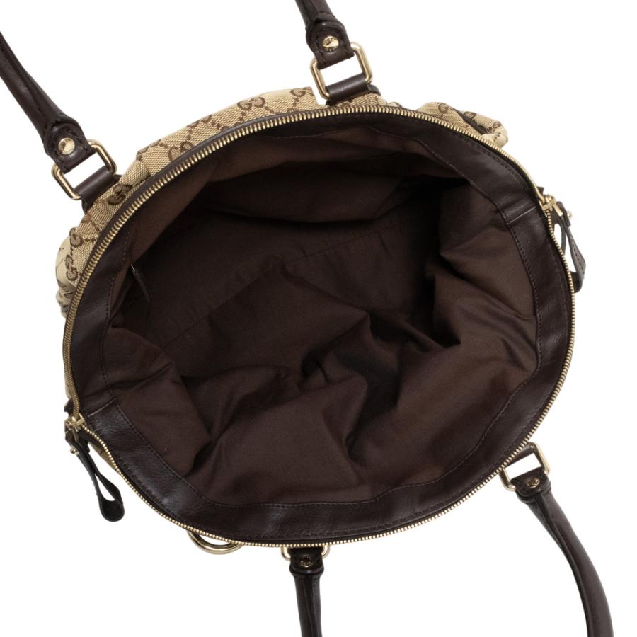 GUCCI ハンドバッグ レザー ブラウン ゴールド金具 GUCCI（グッチ） （美品）GUCCI 223974 スーキー GGキャンバス レザー