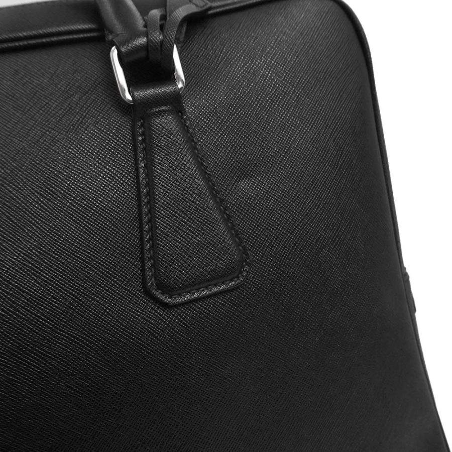 PRADA 三角プレートロゴ ナイロンサフィアーノレザーブリーフケース 黒 PRADA（プラダ） （未使用 展示品）PRADA VS0305 トライアングル 三角