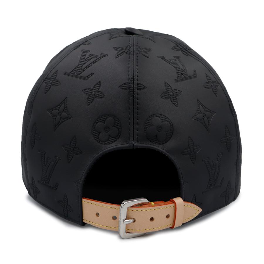 （新品・未使用品）LOUIS VUITTON ルイ ヴィトン M76581 M5473M キャップ モノグラム シャドー 帽子 58CM モノグラムシャドウ カーフレザー ノワール ブラックの画像