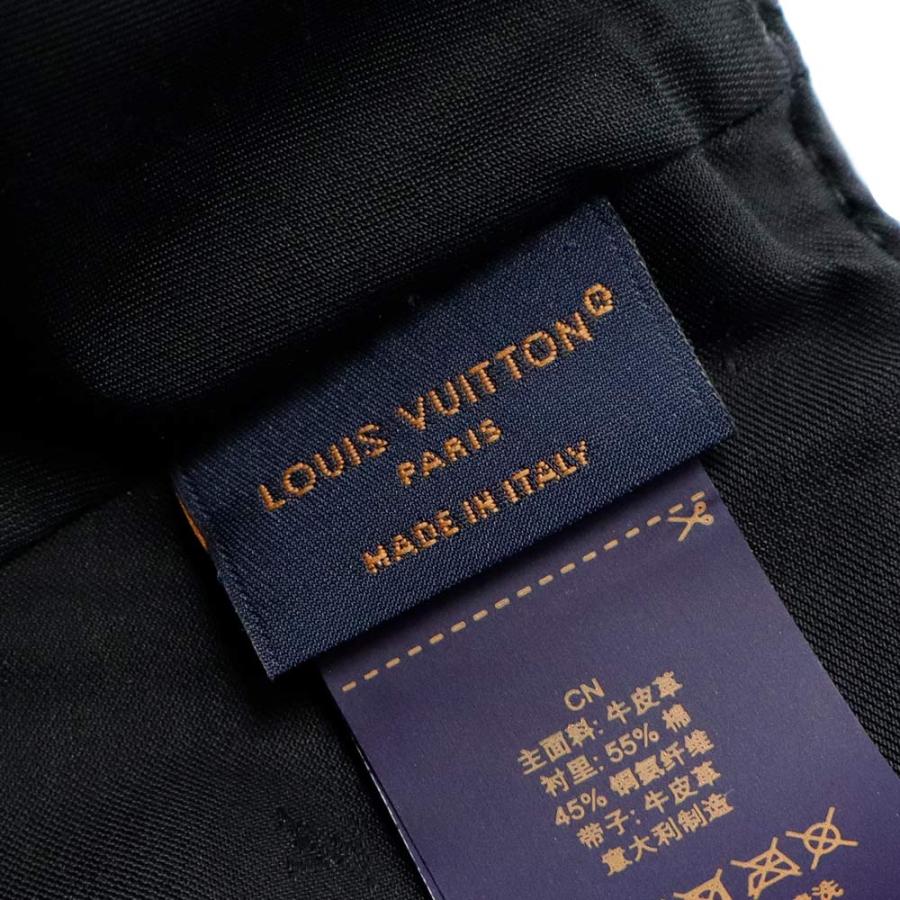 （新品・未使用品）LOUIS VUITTON ルイ ヴィトン M76581 M5473M キャップ モノグラム シャドー 帽子 58CM モノグラムシャドウ カーフレザー ノワール ブラックの画像