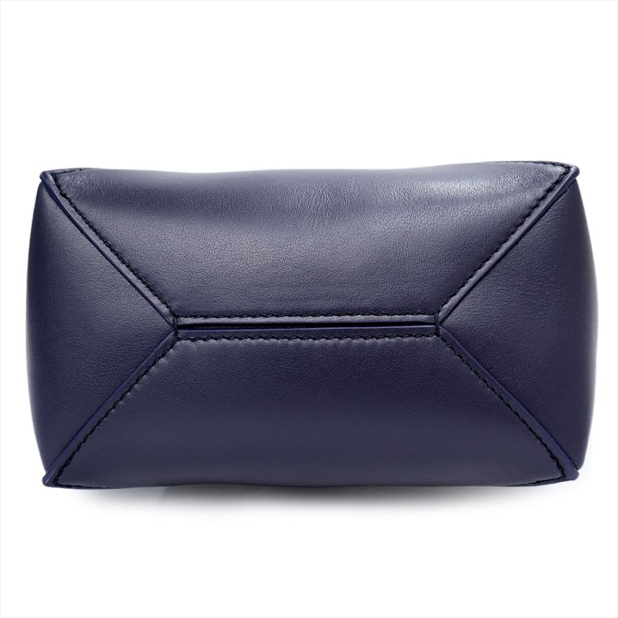 （未使用　展示品）LOEWE ロエベ A657V25X01 パズルフォルド トート ミニ シャイニーカーフスキン アビスブルー ネイビー 2Way ショルダー ハンドバッグ_6
