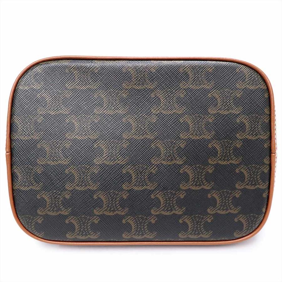 （未使用　展示品）CELINE セリーヌ 191442CAS04LU スモール バケット トリオンフキャンバス カーフスキン タン ブラウン ショルダーバッグ レザー ゴールド金具_5