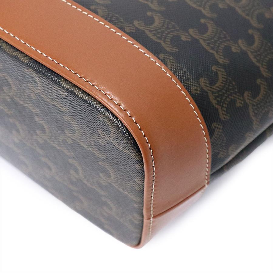 （未使用　展示品）CELINE セリーヌ 191442CAS04LU スモール バケット トリオンフキャンバス カーフスキン タン ブラウン ショルダーバッグ レザー ゴールド金具_8