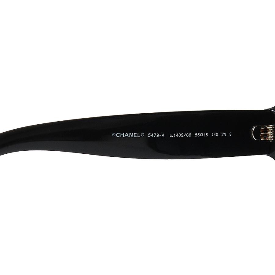 （中古）CHANEL シャネル A71469 サングラス パール ココマーク オクタゴン ブラック プラスチック メガネ 眼鏡 アイウェア ゴールド金具の画像