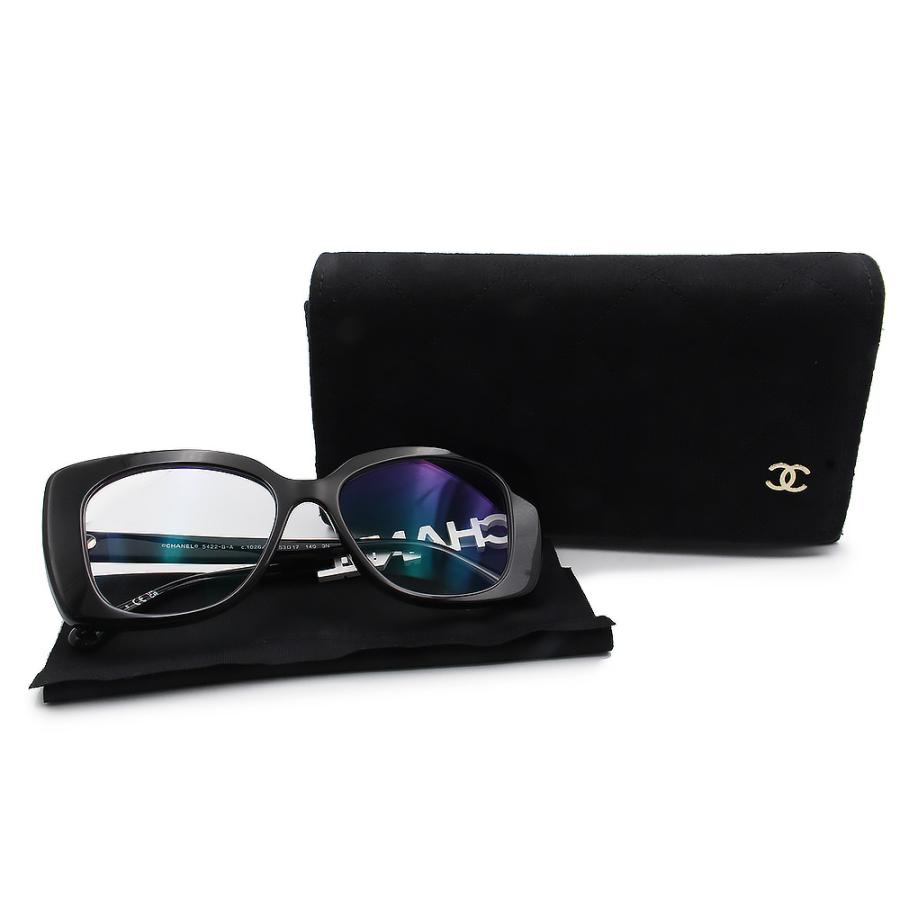 （美品）CHANEL シャネル 5422-B-A A71353 スクエア シェイプ ココマーク ロゴ ラインストーン アセテート ブラック ホワイト メガネ サングラス アイウェアの画像